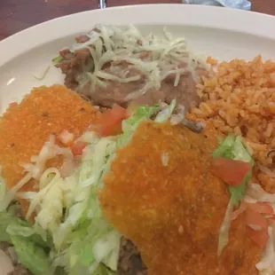 a plate of mexican food