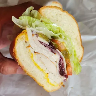 Turkey with Cranberry Sauce, on French Roll