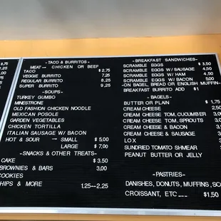Tacos &amp; Burritos and Breakfast Menu
