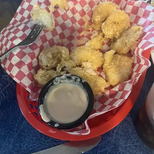 a basket of fried food