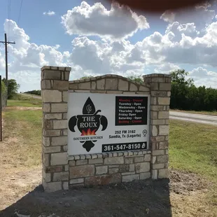 a sign for the restaurant