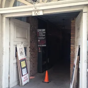 Street entrance to back alley