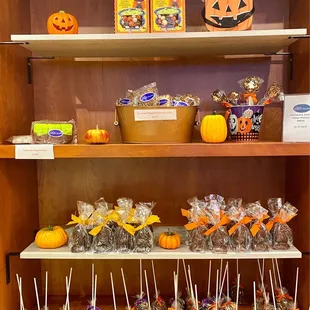 a display of halloween treats