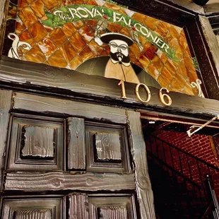 Stained glass window at entrance