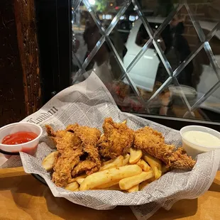 Chicken strips and fries