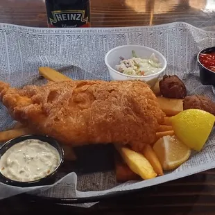 Halibut Fish and Chips. Very Good, Excellent.