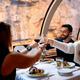 Riding in the Vista Dome for First Class Dinner aboard the Royal Gorge Route Railroad.