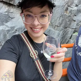 Wine on the train (the pour was larger, I drank some already)