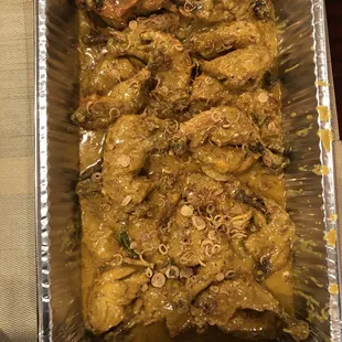 a pan of food