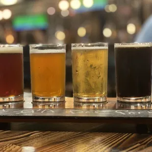 Our flight! The royal oak red, pride ipa, Dortmunder lager, and the pappys porter