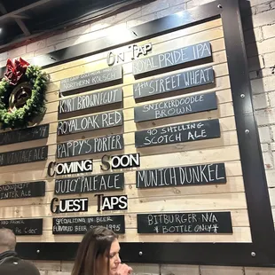 Beer menu
