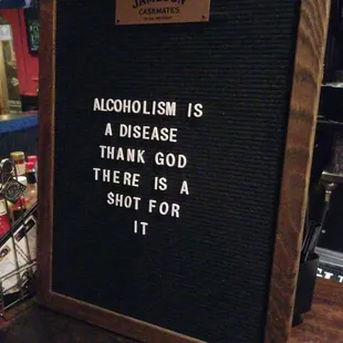 a message written on a letter board