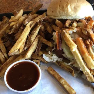 The Fatboy - it comes with fries on top of the sandwich so no need to order a side of fries as I stupidly did.