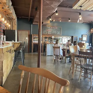 the bar and dining area