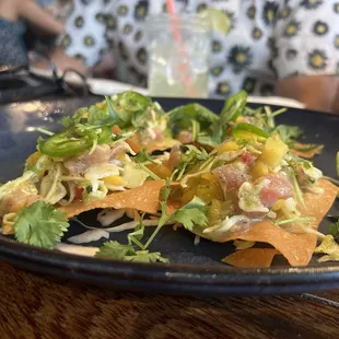 Ceviche. Beautiful presentation, but not much for the $18 appetizer cost.