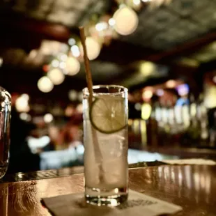 A rum and tonic