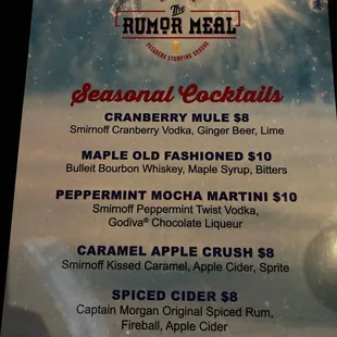 Seasonal cocktails