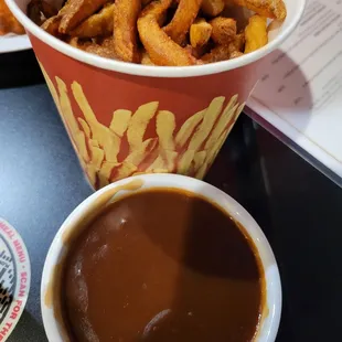 Fresh cut fries. Side of gravy