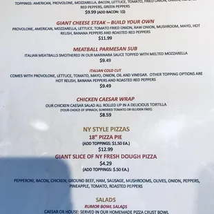 menu