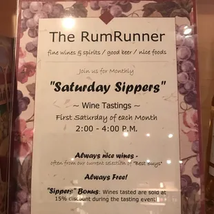 Super awesome wine tastings!! Very knowledgeable crew.