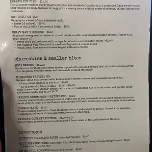 Food menu