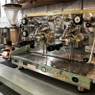 a coffee machine on a counter