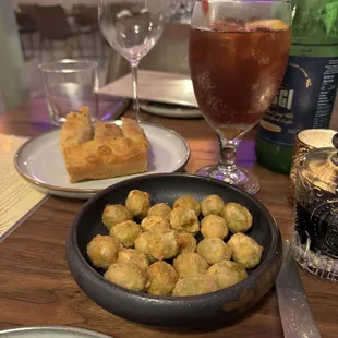 Bread and Fried Olives