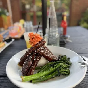 Korean BBQ rib special , with sticky rice