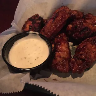 Cajun grilled wings with ranch!