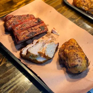 a variety of meats