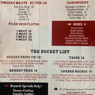 Food menu