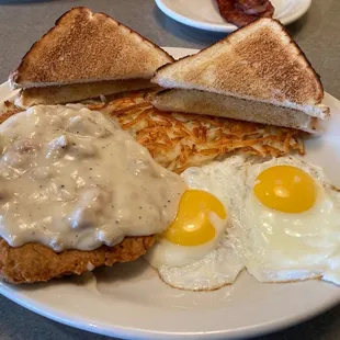 Country fried steak for breakfast