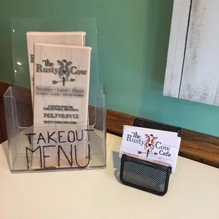 Take Out Menus!  Dine in as well!