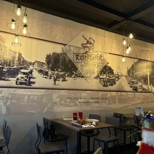 Town historic picture mural