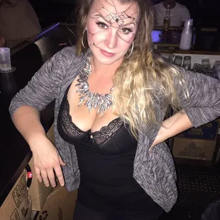 a woman dressed as a spider