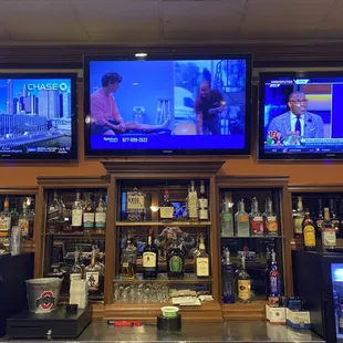 the tvs on the wall