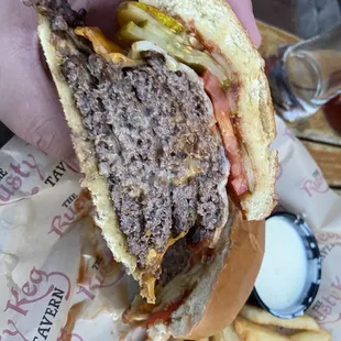 Cross section on pony keg.