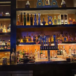 bottles of alcohol on shelves