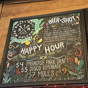 Happy hour pricing