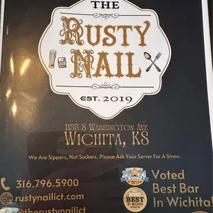 Menu cover