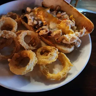 Chicken Philly with Onion Rings