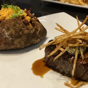 8 oz filet and side baked potato