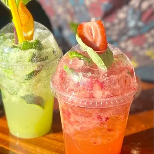 two drinks on a tray