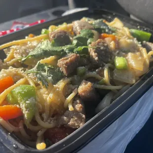 Garlic noodles with beef! It was sooo delicious!!