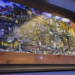 a picture of a city at night