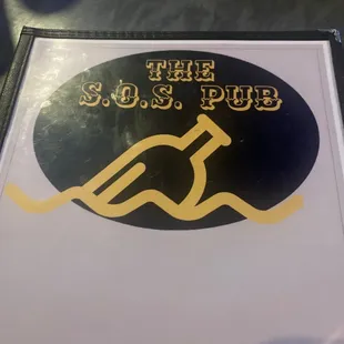 a sign for the sos pub