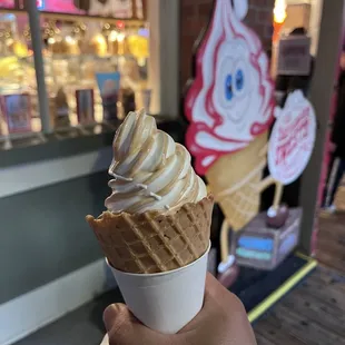 a cone of ice cream