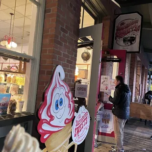 a storefront with ice cream