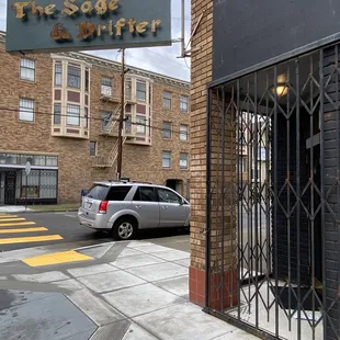 the entrance to the restaurant