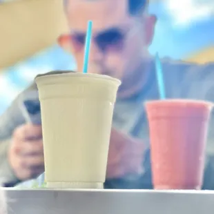 Piña colada and strawberry daiquiri